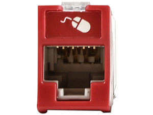 Jack Siemon UltraMAX Cat6A, UTP, Montaje híbrido en Placa de Pared, Color Rojo.