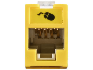 Jack Siemon UltraMAX Cat6A, UTP, Montaje híbrido en Placa de Pared, Color Amarillo.