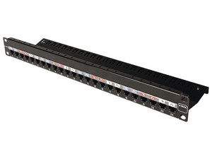 Panel de Parcheo UTP Z-MAX Simeon Z-PNL-24E Modular de 24 Puertos, Diseño Plano, 1UR. Color Negro