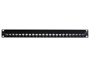 Panel de parcheo Siemon Z6-PNL-24K de 24 puertos, CAT6, 1U. Color Negro.
