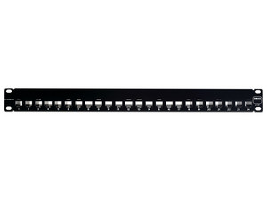 Panel de Parcheo Siemon Z6AS-PNL-24K de 24 puertos, CAT6A, 1U. Color Negro.