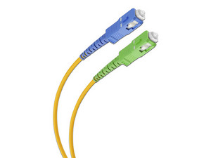 Cable de Fibra Óptica Steren 508-002 de 2m, SC APC/UPC, Para Conexión de Modem, Color Amarillo.