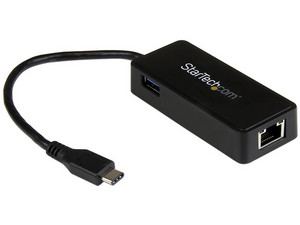 Adaptador de Red Gigabit StarTech USB-C con puerto USB Extra.