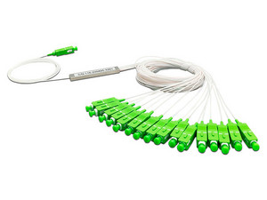 Cable Divisor Óptico Tempo TM-PLC-1X16APC tipo PLC, 1 x 16 conectores SC/APC. Color Blanco / Verde