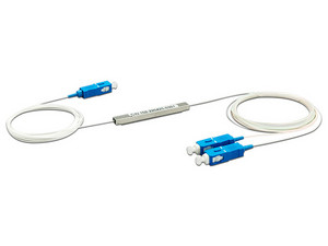 Cable Divisor Óptico Tempo TM-PLC-1X2UPC tipo PLC, 1 x 2 conectores SC/UPC. Color Blanco / Azul
