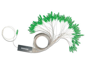 Cable Divisor Óptico Tempo TM-PLC-1X64APC tipo PLC, 1 x 64 conectores SC/APC. Color Blanco / Verde