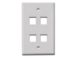 Placa de Pared TVC A1754A de 4 salidas tipo Keystone. Color Blanco.