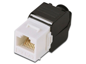 Conector jack Keystone TVC, cat5e, UTP, Color blanco.