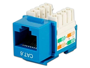 Modulo Jack Keystone TVC M2656B RJ45, de 8 Hilos, Cat6, Color Azul.