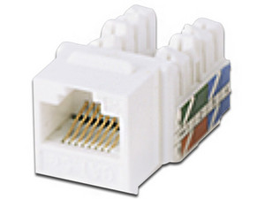 Modulo Jack Keystone TVC M2656W RJ45, de 8 Hilos, Cat6, Color Blanco.