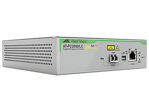 Convertidor de medios Allied Telesis de Gigabit Ethernet PoE+ a Fibra Óptica, Conector LC, multimodo (MMF), Distancia hasta 550m.