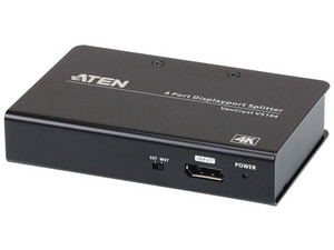 Multiplicador Splitter Aten VS194 DisplayPort 1.2, 4K 60Hz de 4 Puertos. HDCP 1.3. Color Negro.