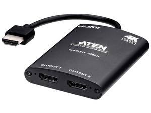 Multiplicador Splitter Aten VS82H HDMI, 4K 60Hz de 2 Puertos. HDCP 2.2, 18 Gbps. Color Negro.