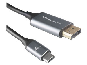 Cable USB-C a DisplayPort Batauro AD-CDP4K Longitud 1.8 m Conector en el Primer Extremo USB Tipo C a DisplayPort (Macho), 4K 60Hz, Color Plata.
