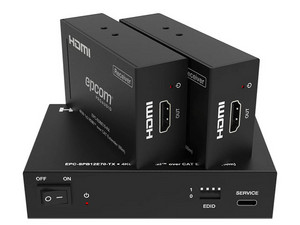 Divisor Splitter HDMI de 1 Entrada y 2 Salidas EPCOM EPC-SPB12E70, Resolución Ultra HD 4K, Hasta 70m, 2 Puertos RJ-45. Color Negro.