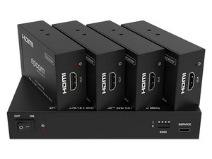 Divisor Splitter HDMI de 1 Entrada y 2 Salidas EPCOM EPC-SPB14E70, Resolucion Ultra HD 4K, Hasta 70m, 4 Puertos RJ-45. Color Negro.