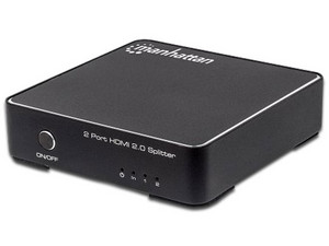 Video Splitter HDMI Manhattan de 2 puertos, 4k 60Hz. Color Negro.