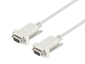 Cable Serial Null Modem RS232, DB9 Hembra a DB9 Hembra, 1.8 m, 30 AWG, Blindaje de Aluminio, Beige.