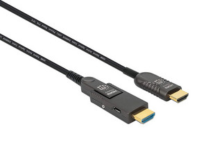 Cable HDMI Manhattan 355698, 4K, 50m, Conector HDMI Desmontable, Color Negro.