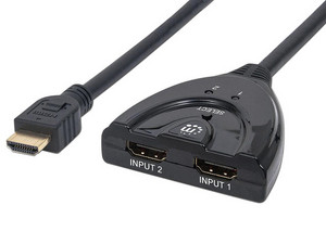 Switch de video Manhattan de 2 puertos HDMI con interruptor.