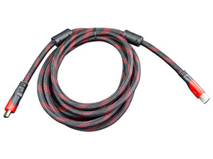 Cable de Video HDMI (M-M), Reforzado, 3m. Rojo/Negro.