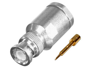 Conector BNC Macho RF Industries de Rosca para cables con Conductor central de AWG-11 o 13 tipo RG-8/U (8237), RG-213/U (8267), RG-214 (8268).