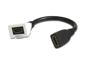 Adaptador HDMI SIEMON 2.0 con Pigtail Hembra-Hembra 4K UHD. Color Blanco.