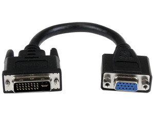 Cable StarTech de DVI-I (29 pin) Macho a VGA (15 pin) Hembra, 20cm.