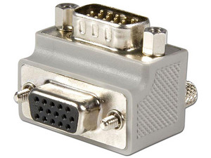 Adaptador de Cable VGA (H) a VGA (M) Tipo 2 Acodado a la Derecha.