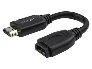Cable de 15cm  de Extensión HDMI 2.0 - Macho a Hembra HDMI - 4K (60HZ) - Extensor - Negro