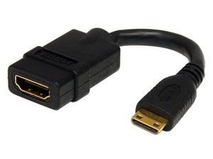 Cable Adaptador de HDMI 1.4 de alta velocidad a Mini HDMI H-M, 12cm.