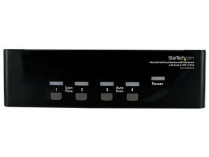 Conmutador Switch KVM StarTech para 4 Computadoras y 2 Pantallas, DVI, VGA, Audio, Puertos USB, 1920 x 1440.