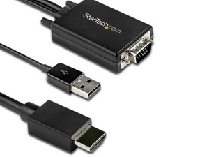 Adaptador Convertidor de Video StarTech VGA a HDMI 1.4 con audio y alimentación USB, 2m.