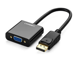 Convertidor DP Macho a VGA Hembra. Color Negro.