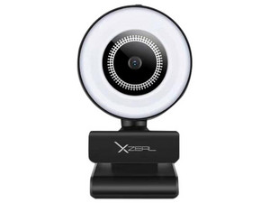 Cámara Web Xzeal XZ300, 1080p, Aro de luz LED, con Micrófono integrado.