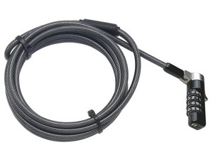 Cable de Seguridad Klip Xtreme Bolt C, Cable trenzado de Acero Galvanizado, 2m, Color Negro.