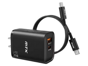 Cargador de Pared MTK 0055512 de 45W, Incluye cable USB Tipo C. Color Negro.
