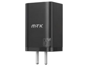 Cargador de Pared MTK 0055542 de 65W, Incluye cable USB Tipo C. Color Negro.