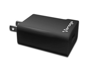 Cargador de pared Vorago AU-302-BK de carga rápida con USB. Color Negro.
