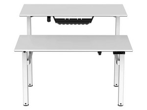 Escritorio Gamer Acteck Ergo Desk V2, Ergonómico Doble, Control inteligente, hasta 80 kg, Color Blanco.