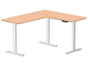 Escritorio Munfrost MoonStone, Base Pro, 75 x 150cm, Soporta hasta 80Kg, Forma en L. Color Nougat.