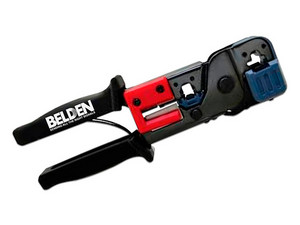 Pinza Belden para Crimpeo Plug RJ11 y RJ45. Color Negro.