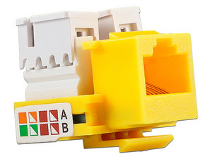 Conector Enson Jack RJ-45 Cat6, de impacto. Color Amarillo.