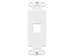 Montaje empotrado con placa de pared Decora para 1 Puerto QuickPort. Color Blanco