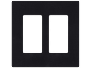 Placa de Pared LUTRON CW2-BL, 2 espacios, Para Atenuador, Switch o Control Remoto. Color Negro.