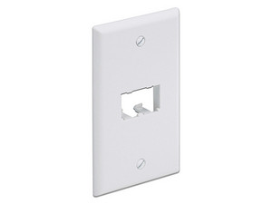 Placa frontal vertical, una salida, acepta dos módulos Mini-Com.