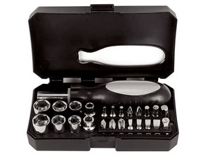 Kit de Herramientas TVC PITCAIRN, Desarmador de 16 Puntas, 8 Dados Intercambiables, Mango Ergonómico.