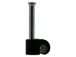 Grapa de Pared Reforzada Thorsman 3101-00400 para Cable redondo calibre 12 a 14, 100 piezas. Color Negro.