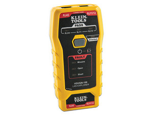 Probador de Cables de Red y Datos Klein Tools, RJ-11, RJ-12 y RJ-45 con Transmisor Remoto, Color Amarillo.