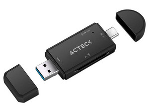 Lector de Memorias Flash Acteck Gatex Read CR615, 1 Ranura SD y MicroSD, USB Tipo A y C. Color Negro.